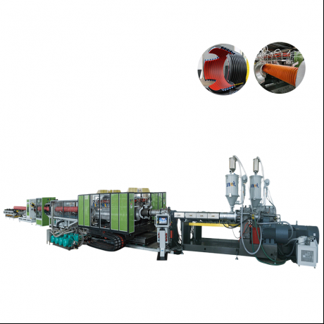 HDPE / PP / PVC Horizontal Type Double Wall Corrugated Pipe Extrusion Line